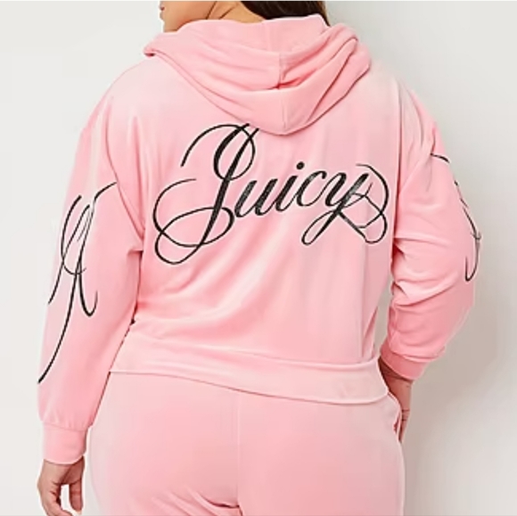 🩷 SO SOFT 🩷 JUICY BY JUICY COUTURE 2X & 3X WOMEN'S LONG SLEEVE ZIPPER HOODIE - Picture 1 of 5